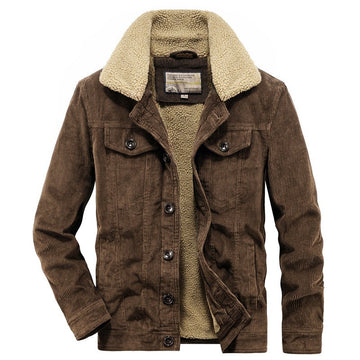 Men's classic corduroy jacket with sherpa collar