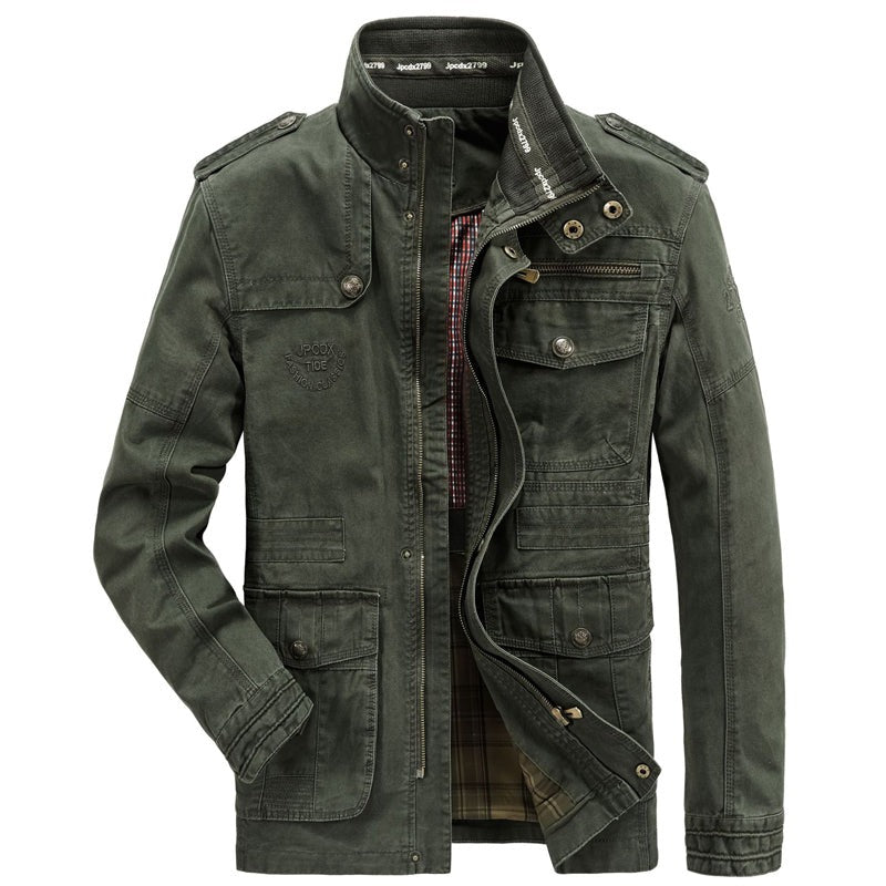 Men's army jacket with multiple pockets