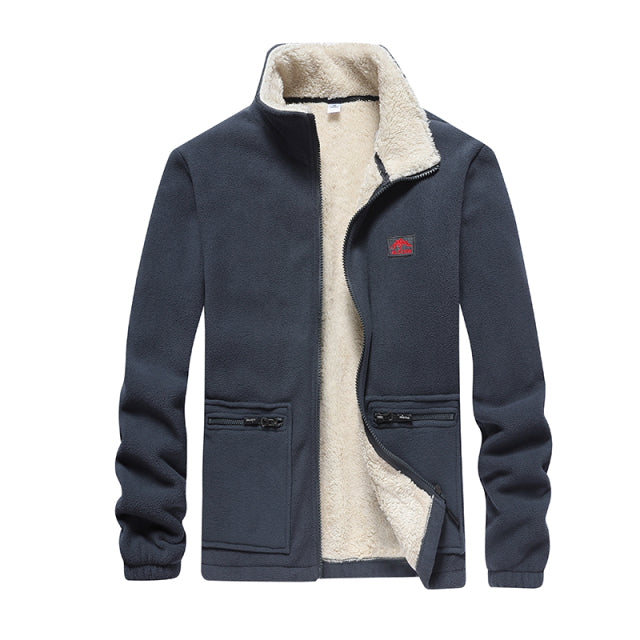 Men's autumn stand collar windproof fleece jacket