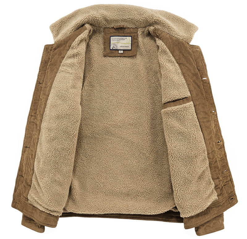 Men's classic corduroy jacket with sherpa collar