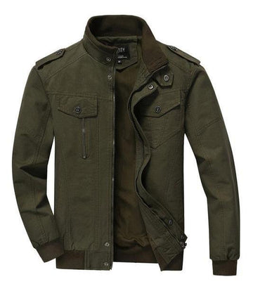 Men's cargo jacket with stand-up collar