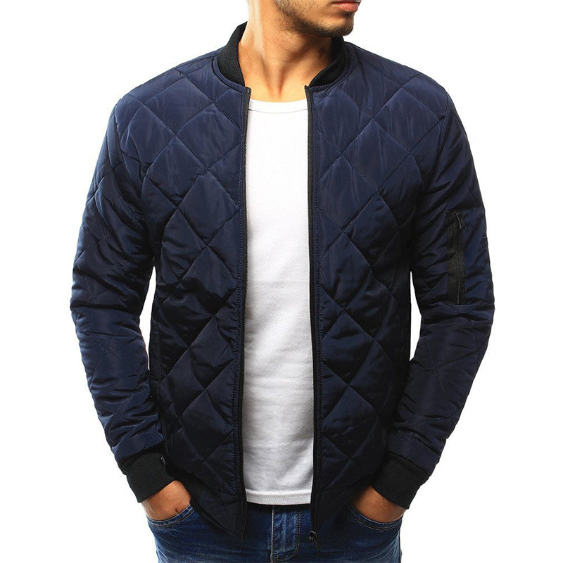 Men's winter jacket with stand collar and full zip