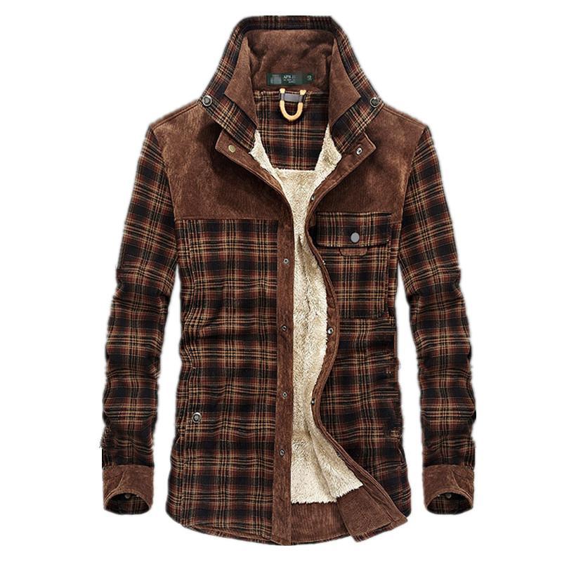 Men's lined flannel shirt jacket