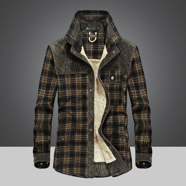 Men's lined flannel shirt jacket