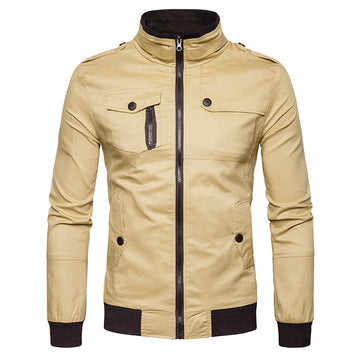 Men's lightweight outdoor jacket with stand-up collar