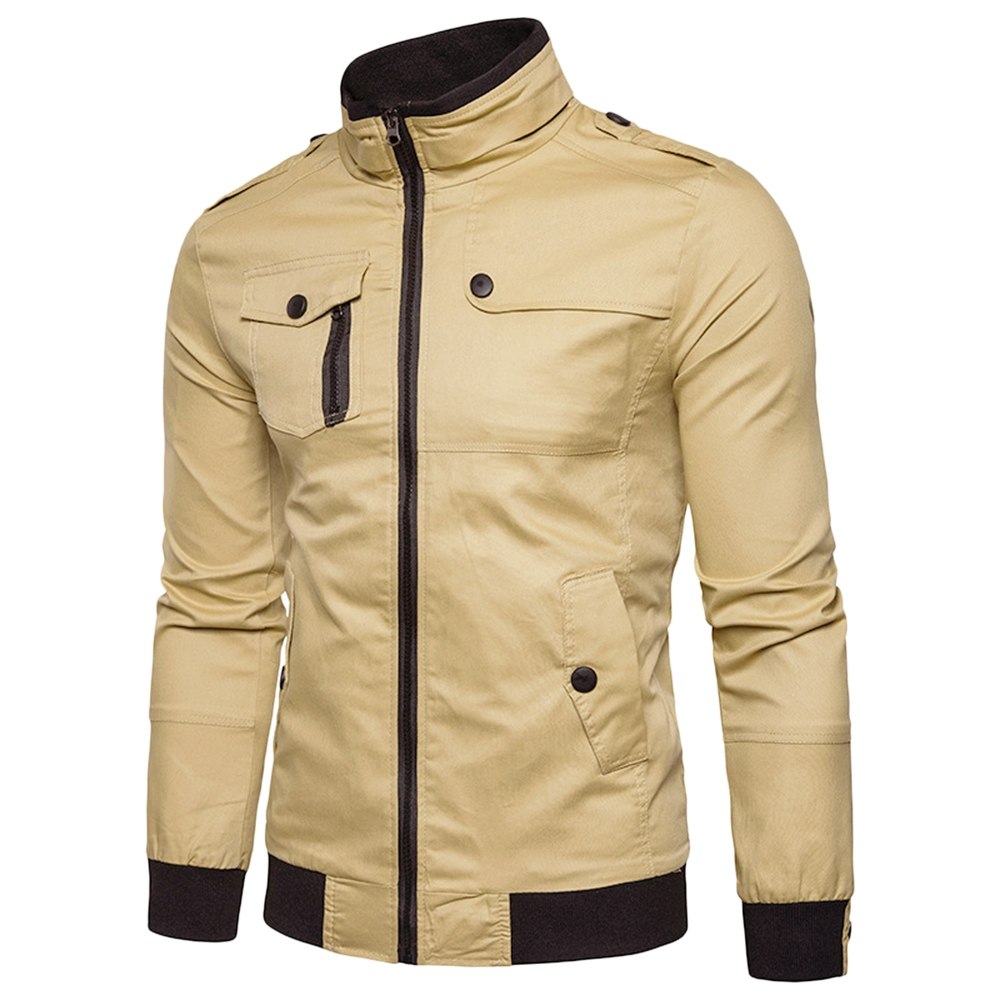 Men's lightweight outdoor jacket with stand-up collar