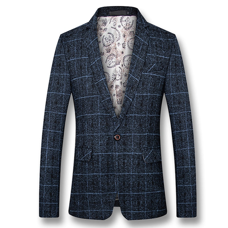 Men’s autumn plaid blazer