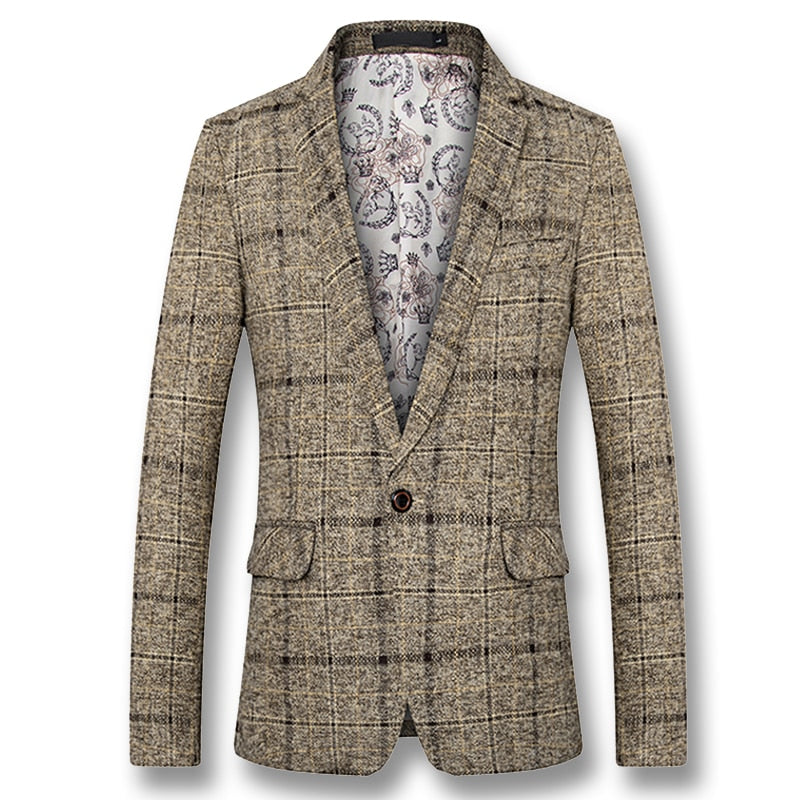 Men’s autumn plaid blazer