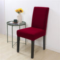 Stretch Velvet Form-Fitting Wood-Leg Chair Cover
