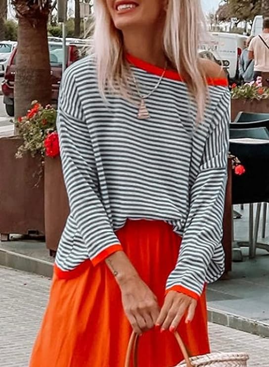 Women's striped pullover top