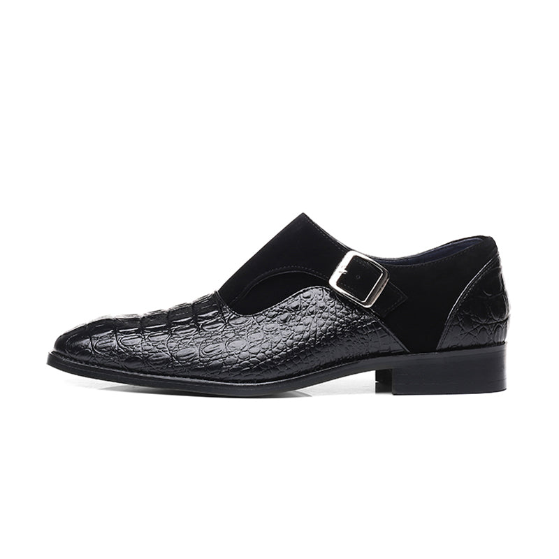 Men's black buckle loafer dress shoes