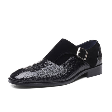 Men's black buckle loafer dress shoes