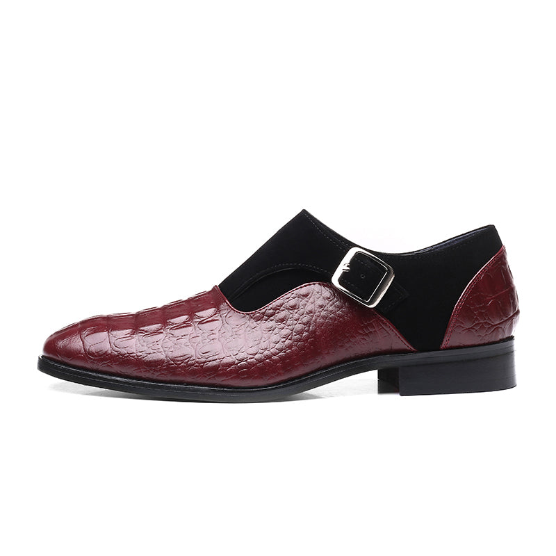 Men's two-tone burgundy loafer shoes