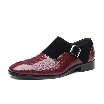 Men's two-tone burgundy loafer shoes