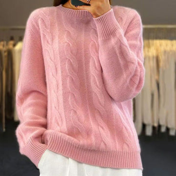 Women's loose fit commuter sweater with 3D pattern long sleeves