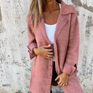 Elegant long shaggy coat for women