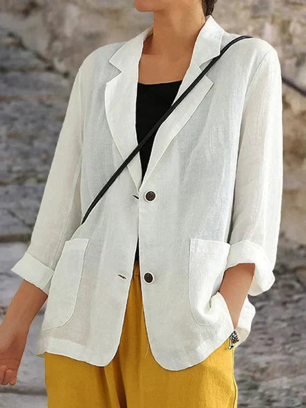 Women's relaxed linen blazer for casual sophistication