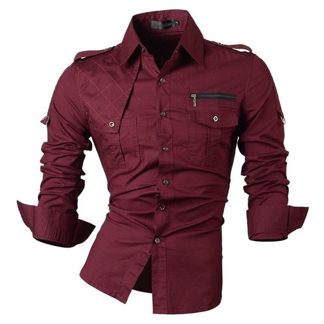 Casual long sleeve shirt with diamond detailing for men