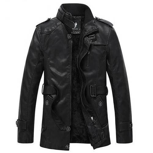 Men's quilted puffer jacket with stand-up collar