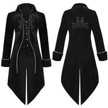 Ogie - gothic tailcoat jacket with embroidered details