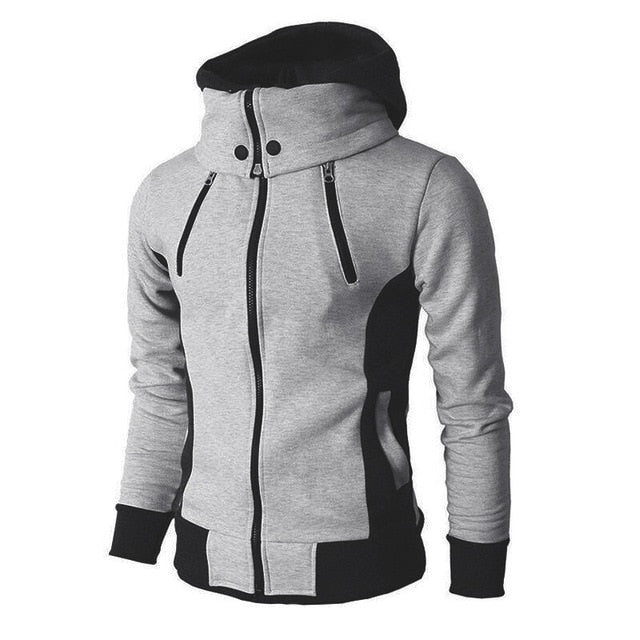 Cesar - casual men's zip-up hoodie with stand collar