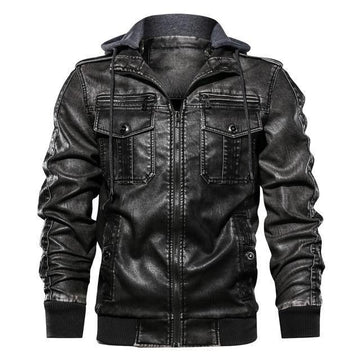 Bryan – casual hooded leather jacket for men