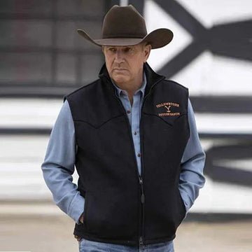 Men’s Zip-Up Vest – Regular Fit – Embroidered Chest – Hip Length Casual Layering