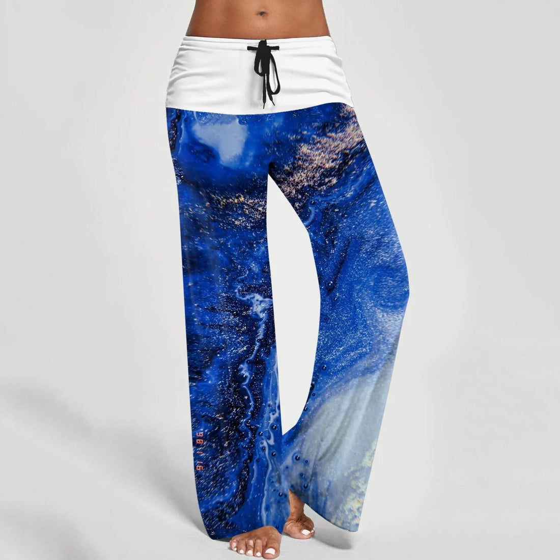 Women's high waisted floral print palazzo pants with drawstring