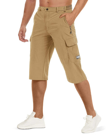 Men’s Cargo Shorts - Knee-Length - Multiple Pockets - Durable Cotton - Relaxed Fit