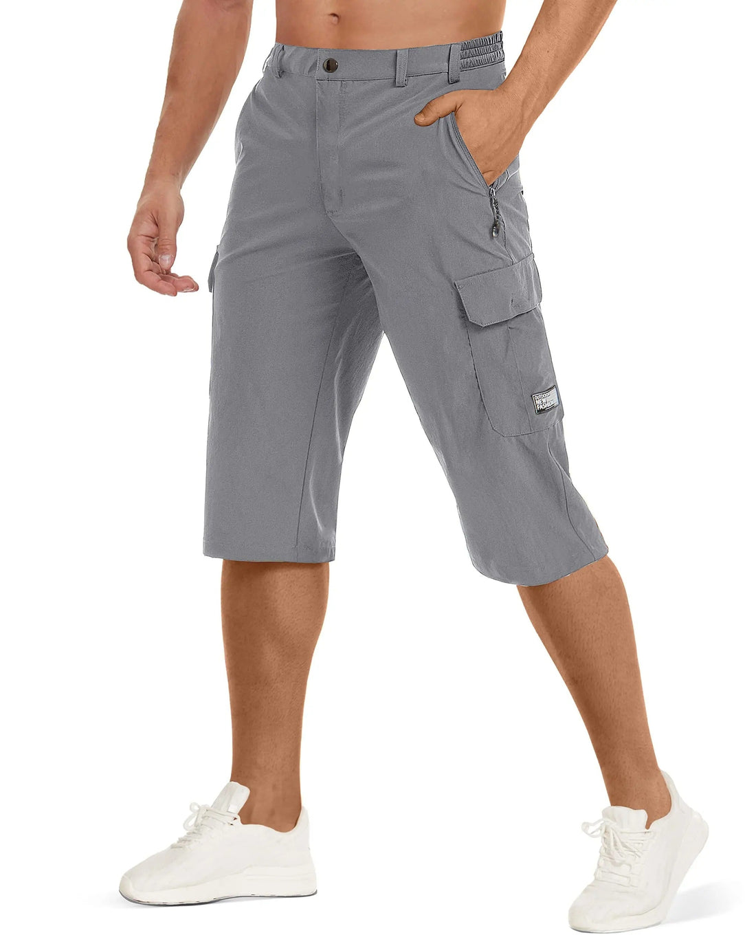 Men’s Cargo Shorts - Knee-Length - Multiple Pockets - Durable Cotton - Relaxed Fit