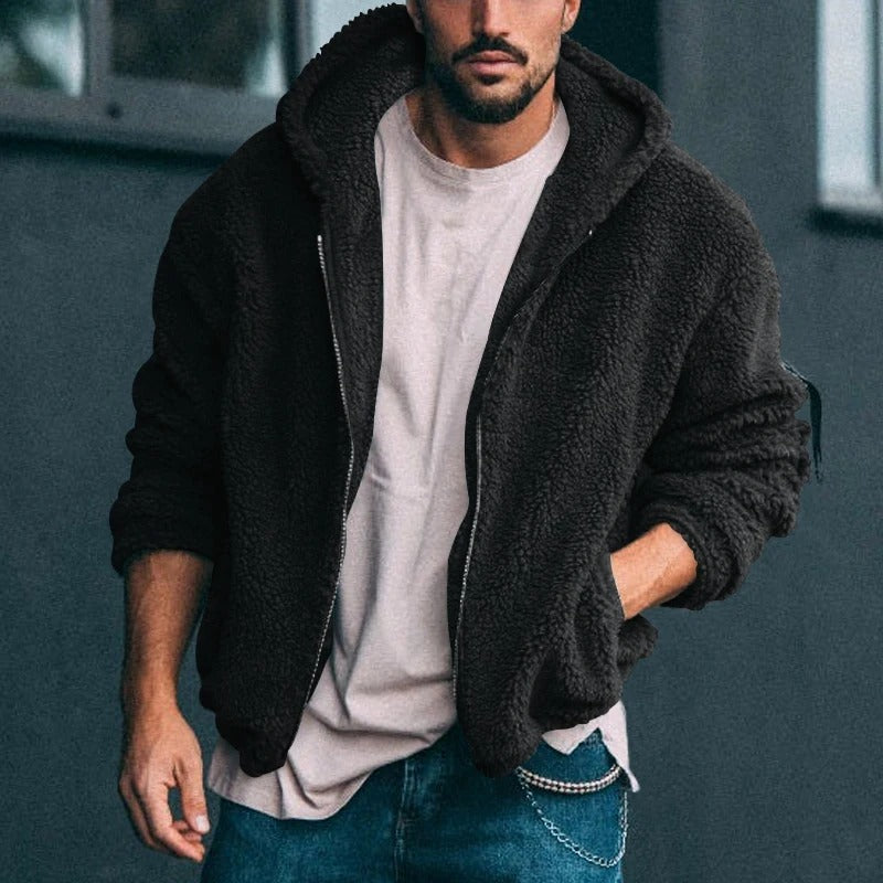 Men's cozy hooded jacket