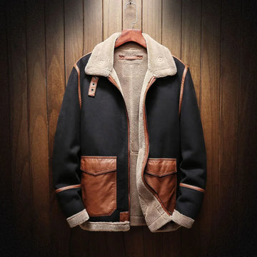 Men's shearling-lined jacket for ultimate warmth