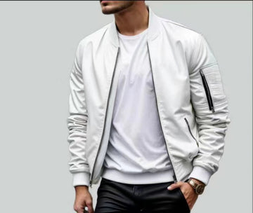 Men's Stylish Bomber Jacket - Front Zip - Casual Fit