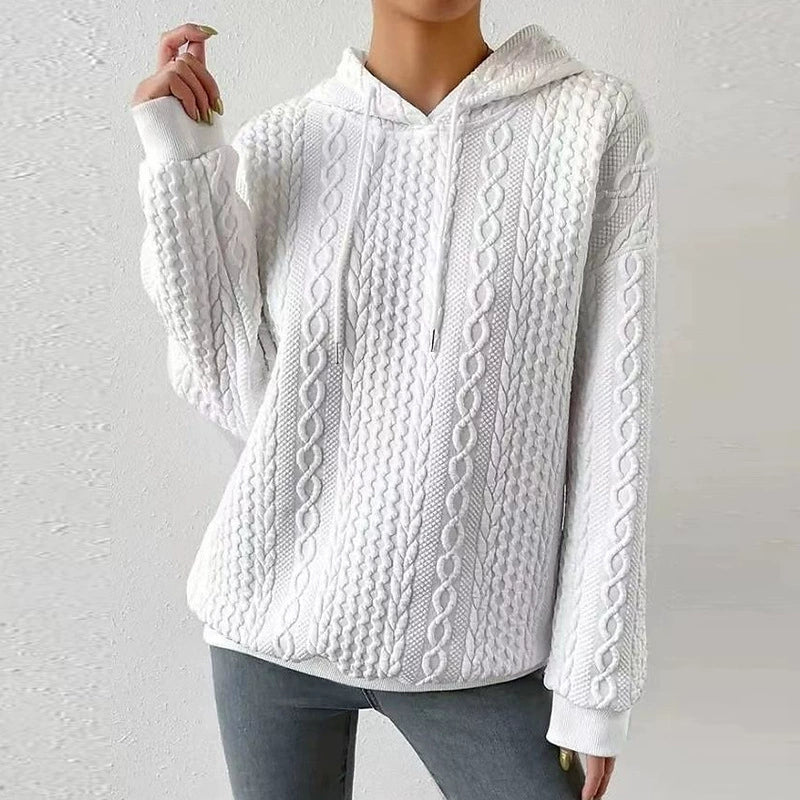 Women's oversized cable-knit hooded sweater