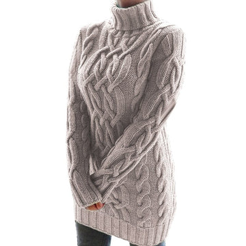 Women's cable knit turtleneck sweater