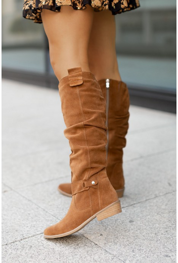 Fashion Boots - Women's Knee-High Suede Boots, Stylish and Comfortable for All Seasons