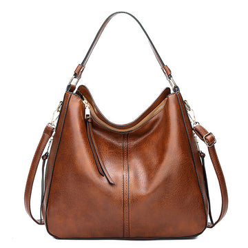 Isabella Faux Leather Slouchy Hobo Bag | Large Size Distressed Hobo Bag